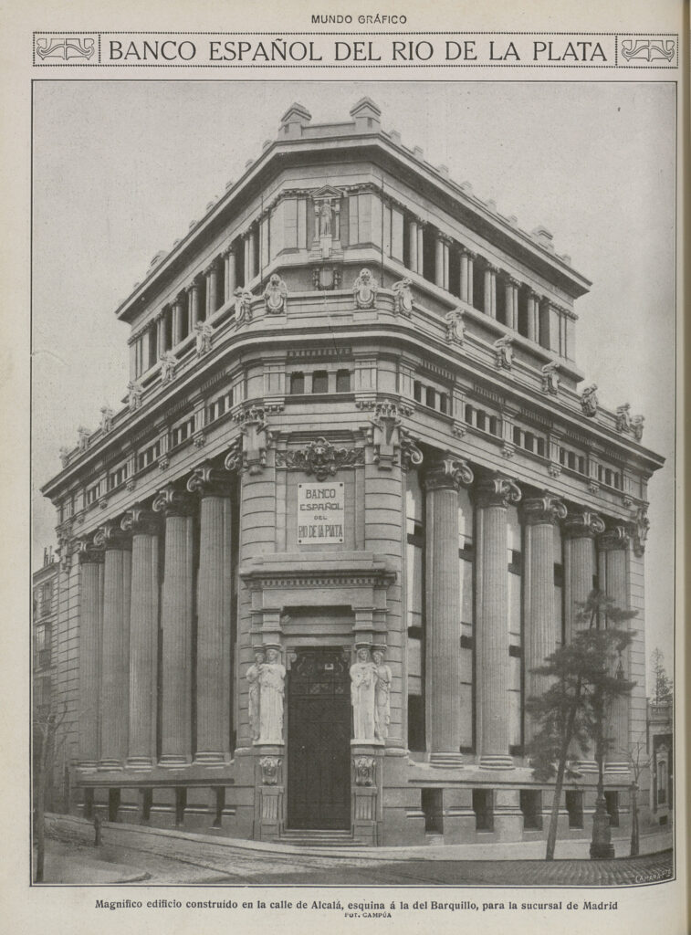 Banco Español del Río de la Plata. «La Esfera», 4 de mayo de 1918. Imagen del banco Español del Río de la Plata. «La Esfera», 4 de mayo de 1918.