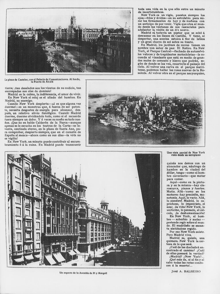 Contrastes de ciudades. New York y Madrid. «Nuevo Mundo», 9 de diciembre de 1927. Imagen de contrastes de ciudades. New York y Madrid. «Nuevo Mundo», 9 de diciembre de 1927.